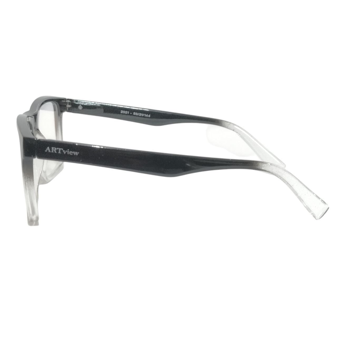 ARTView Luxury Square Black to Clear Gradient Progressive Glasses with Blue Light Filter