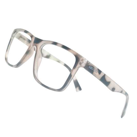 Luxury ARTView Progressive Reading Glasses – Square Frame Beige Tortoiseshell