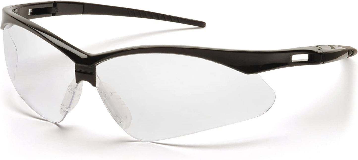 Pyramex PMXTREME Safety Glasses Black Frame Clear Anti-fog Lens