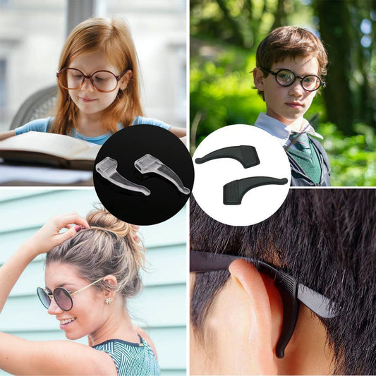 2 Pairs Silicone Anti-Slip Ear Grips Temple Hooks for Adults Kids Glasses Eyeglasses Accessories