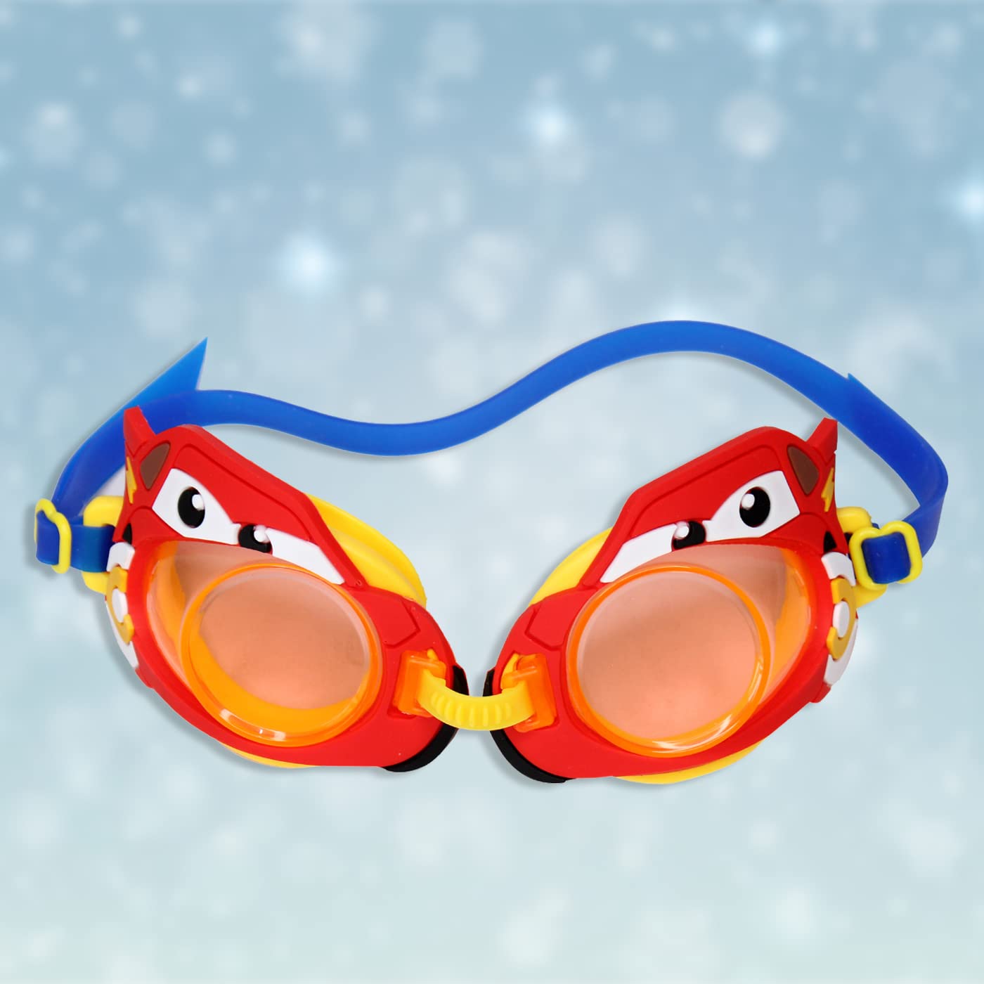 Swimming Goggles for Kids Cartoon Car Character Red