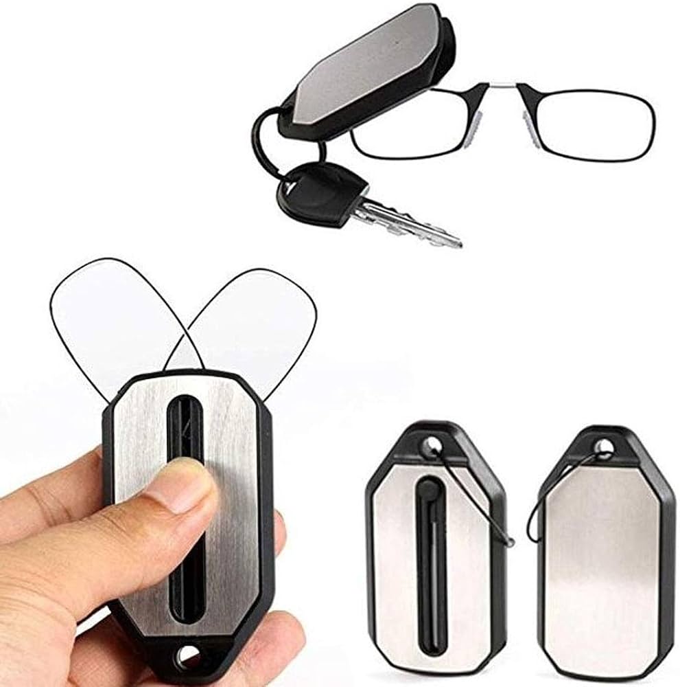 Pocket Sized Portable Keychain Nose Reading Glasses