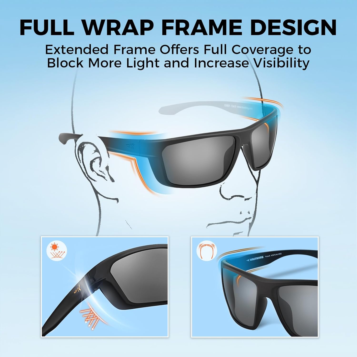 EYESafety Black Frame Black Polarized Sunglasses