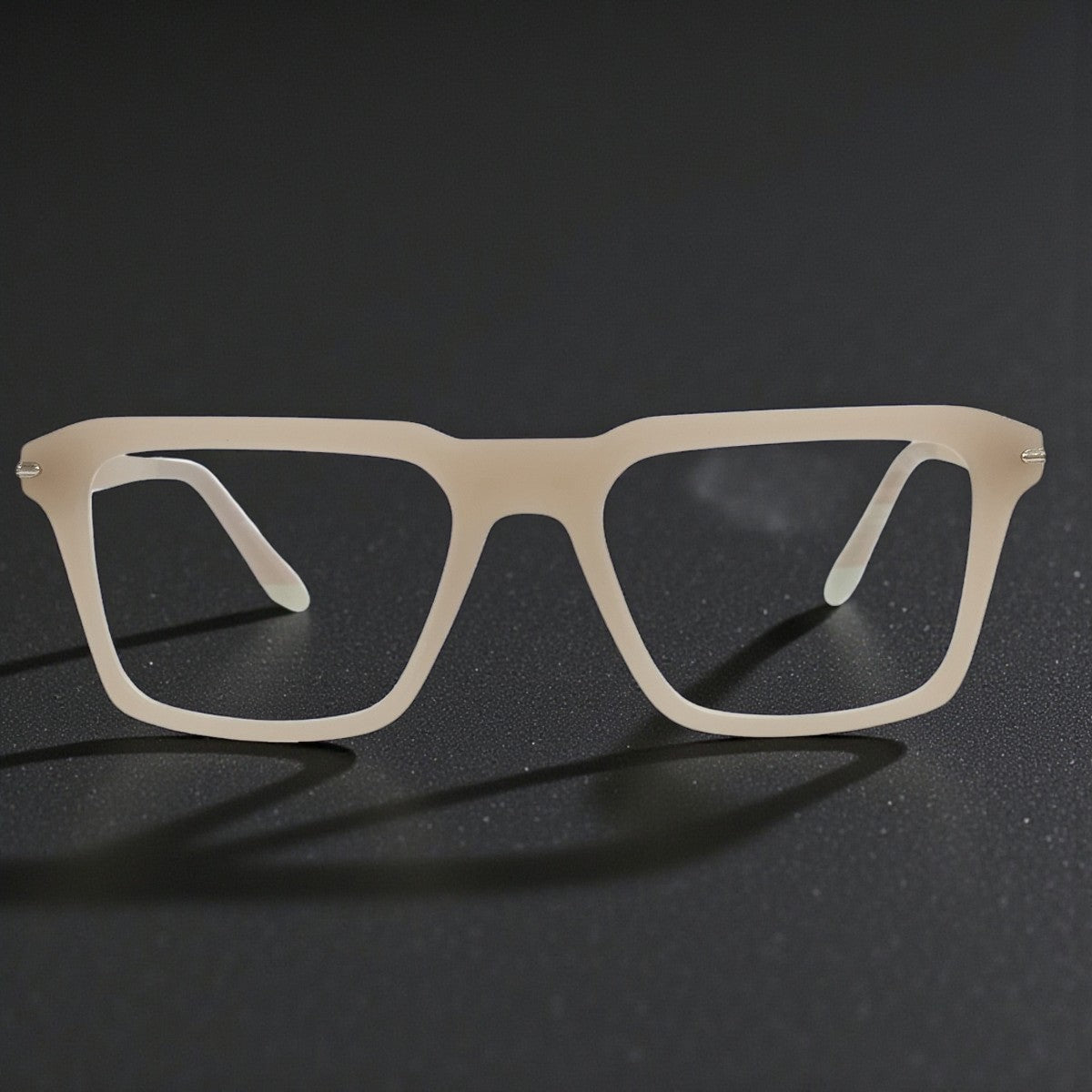 Cream Rectangle Eyeglasses – Lightweight Acetate Frame for Men & Women (50-20-145)