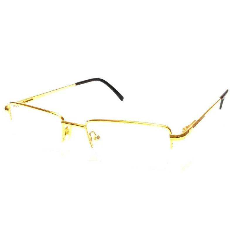 Luxurious Gold Supra Rectangle Progressive Glasses - Multifocal No Line Bifocal Lens 8396GO