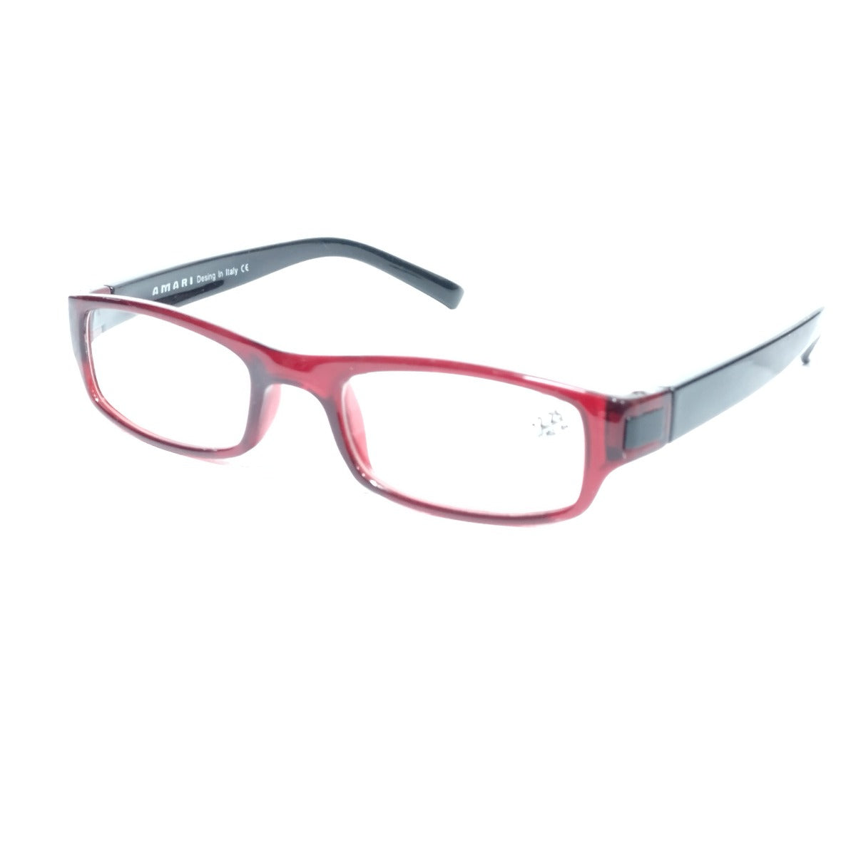 Stylish Red and Black Computer Reading Glasses with Blue Light Coating