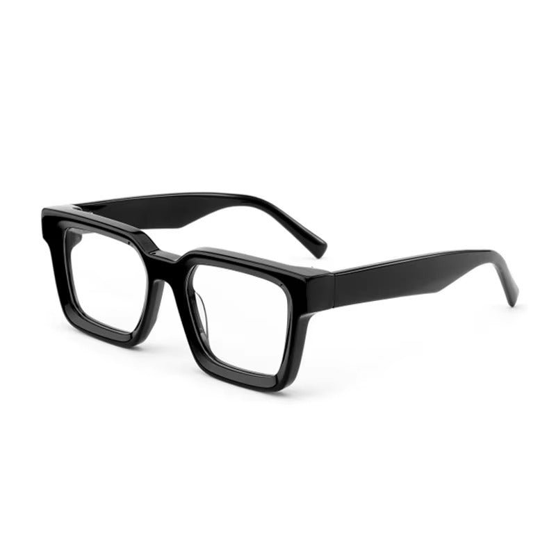ARTISAN Forte handcrafted premium acetate rectangular eyeglasses in bold black, size 51-20-145, featuring a sleek modern design