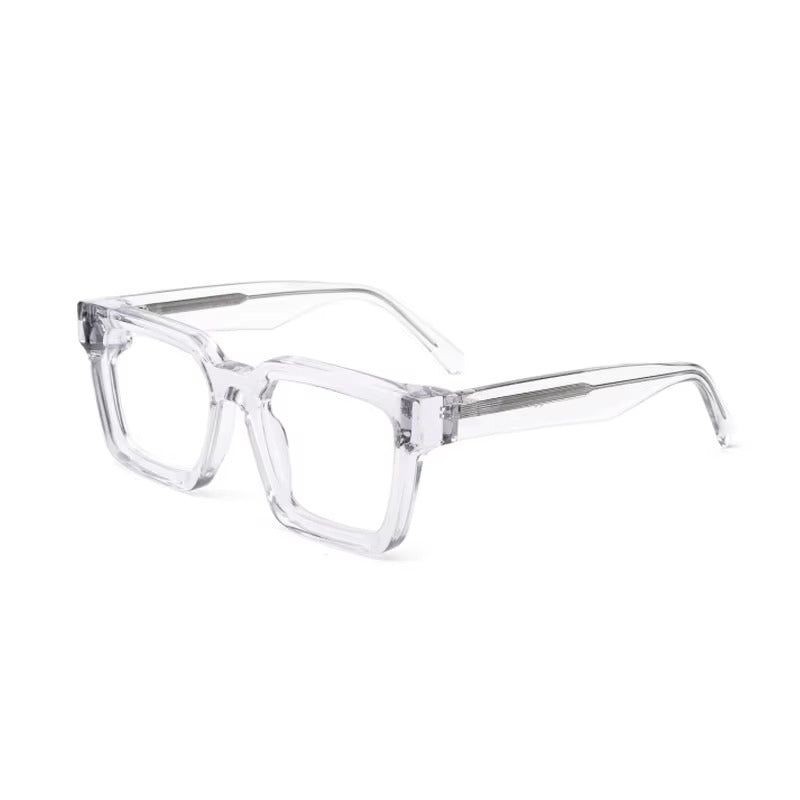 ARTISAN Forte handcrafted rectangular eyeglasses in crystal clear premium acetate, minimalist design, size 51-20-145.