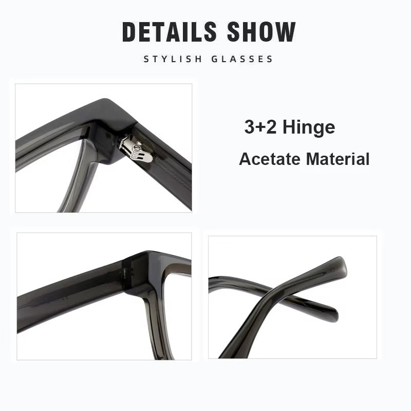 Close-up of ARTISAN Forte handcrafted acetate eyeglasses showcasing precision 3+2 hinge detailing and premium build quality.