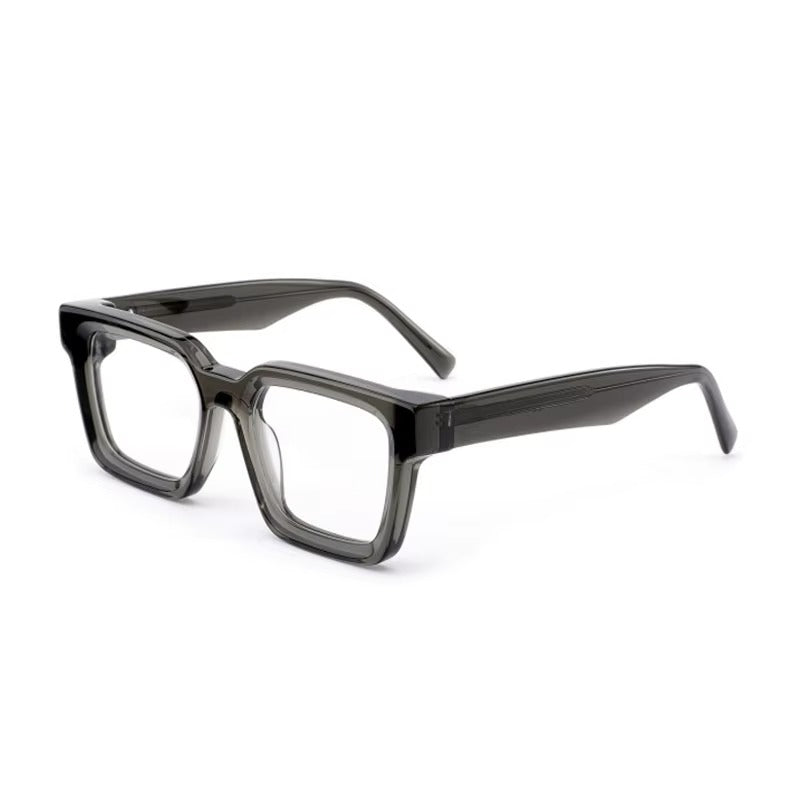 ARTISAN Forte handcrafted acetate rectangular eyeglasses in deep grey, polished premium finish, size 51-20-145.
