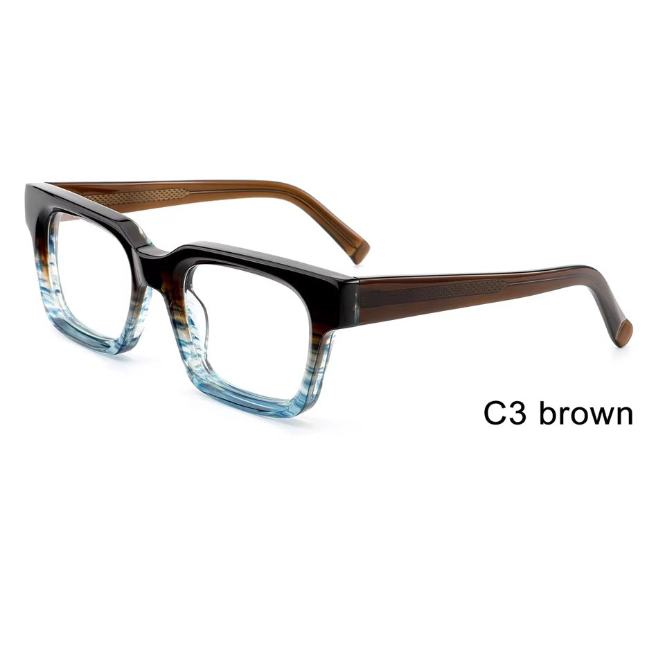 ART-SKILL Monarch – Handcrafted Bold Rectangular Acetate Glasses (52-23-145)