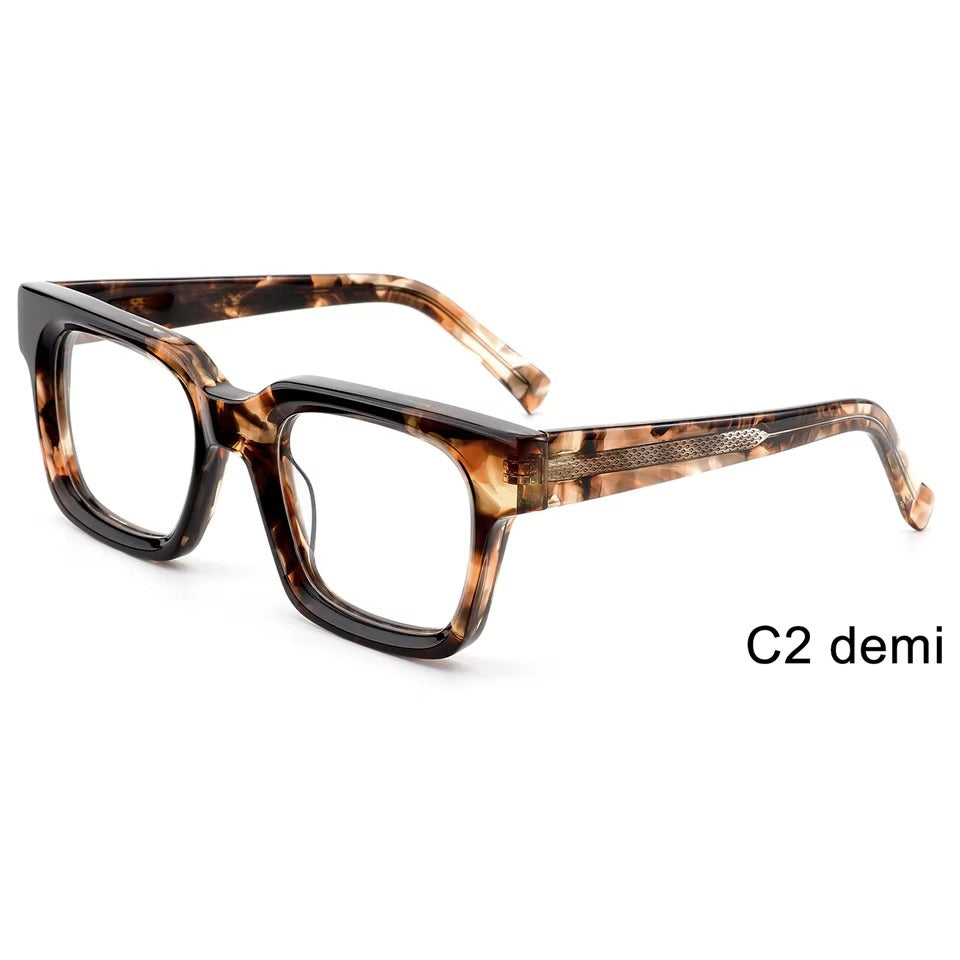 ART-SKILL Monarch – Handcrafted Bold Rectangular Acetate Glasses (52-23-145)