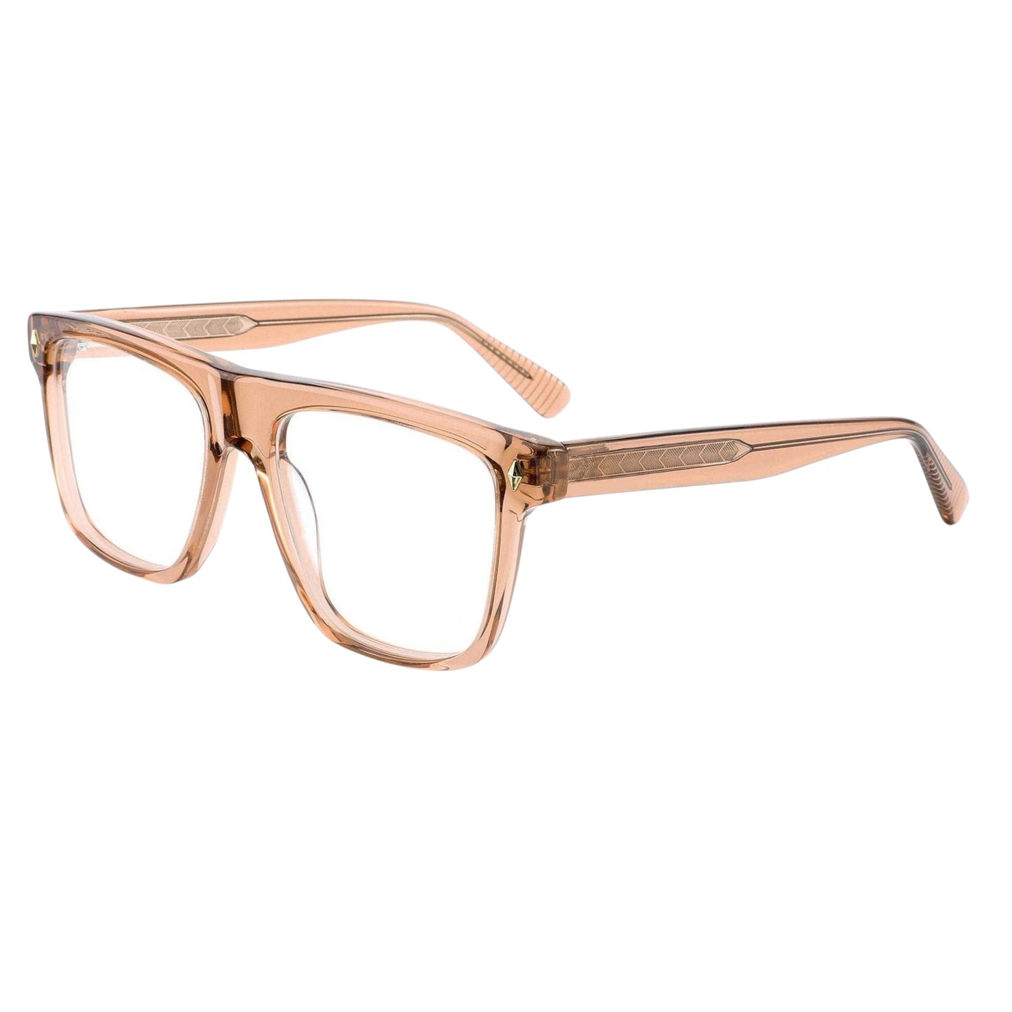 ARTISAN Regent handcrafted oversized rectangular acetate glasses in Crystal Brown, high-gloss finish, size 55-18-145