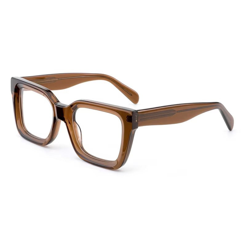 ARTISAN Bastille Crystal Brown oversized square acetate glasses with translucent brown finish, size 52-21-145