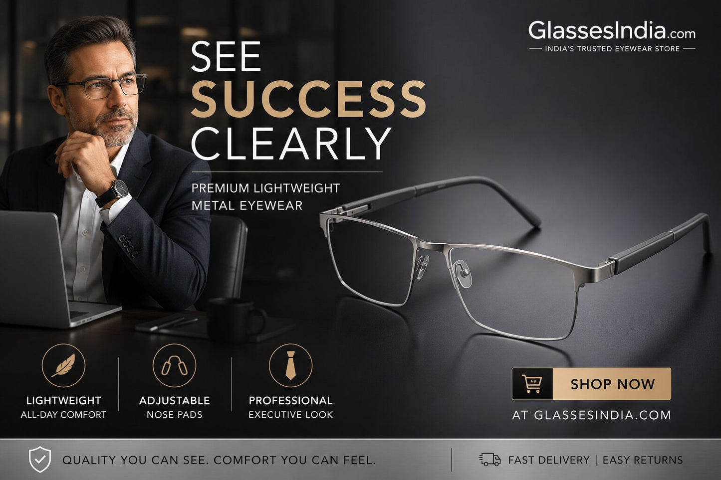 Premium Luxury Rectangle Grey Full Frame Glasses