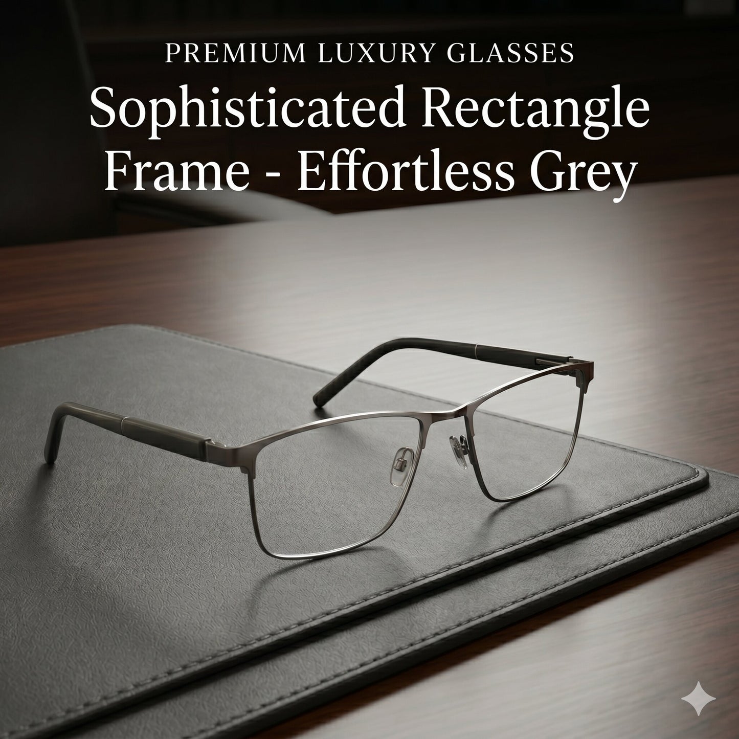 Premium Luxury Rectangle Grey Full Frame Glasses