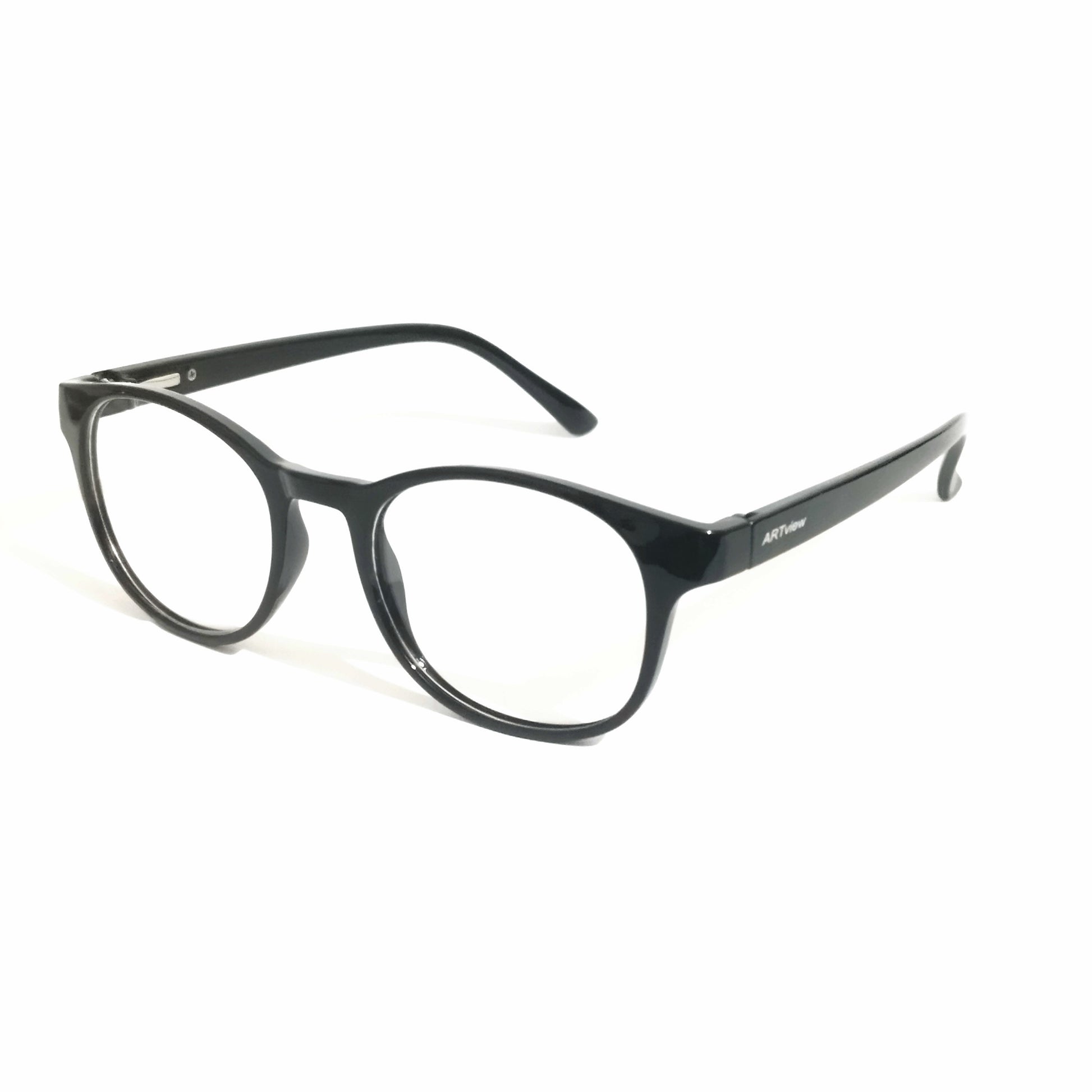 ARTView AV107 Classic Round Eyeglasses Frame - Black