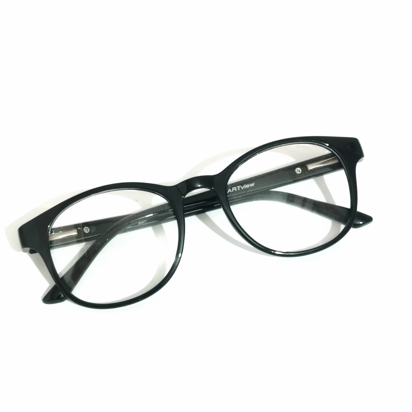 ARTView AV107 Classic Round Eyeglasses Frame - Black
