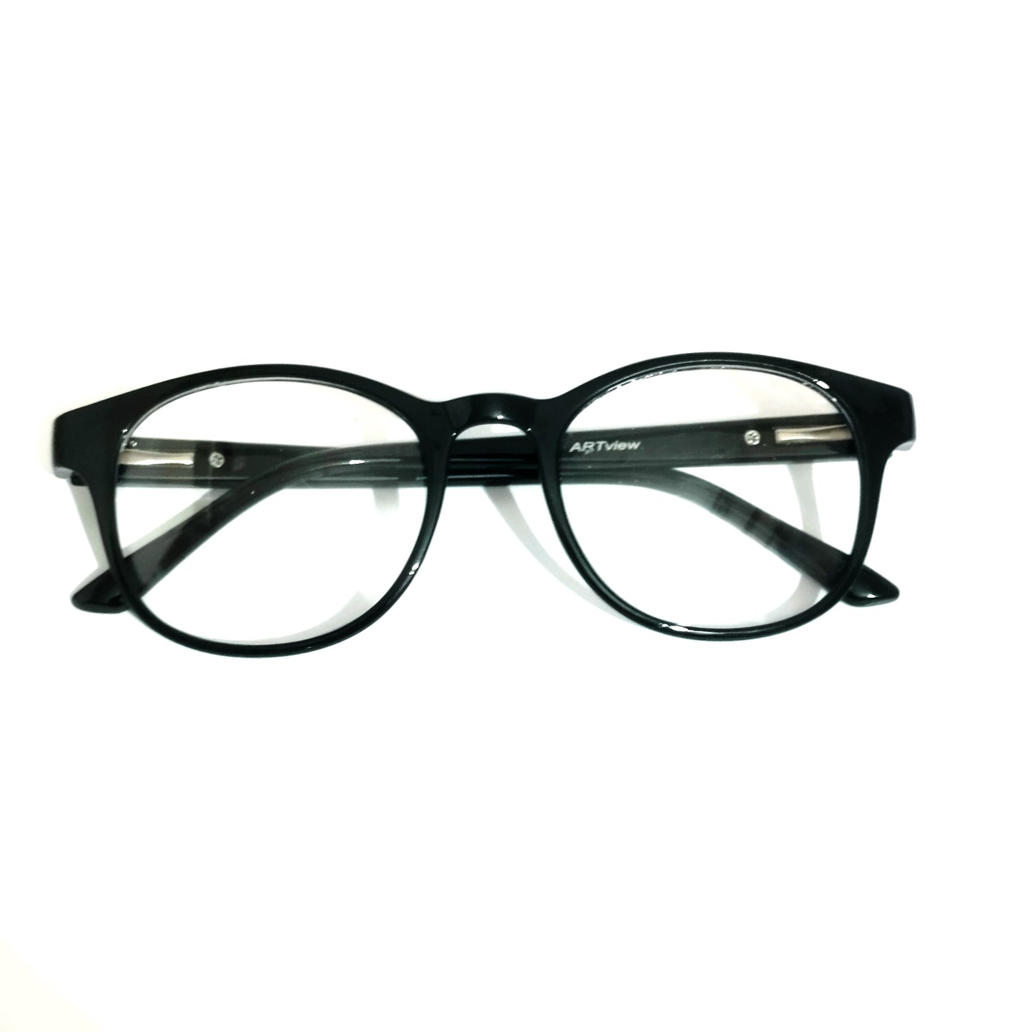ARTView AV107 Classic Round Eyeglasses Frame - Black