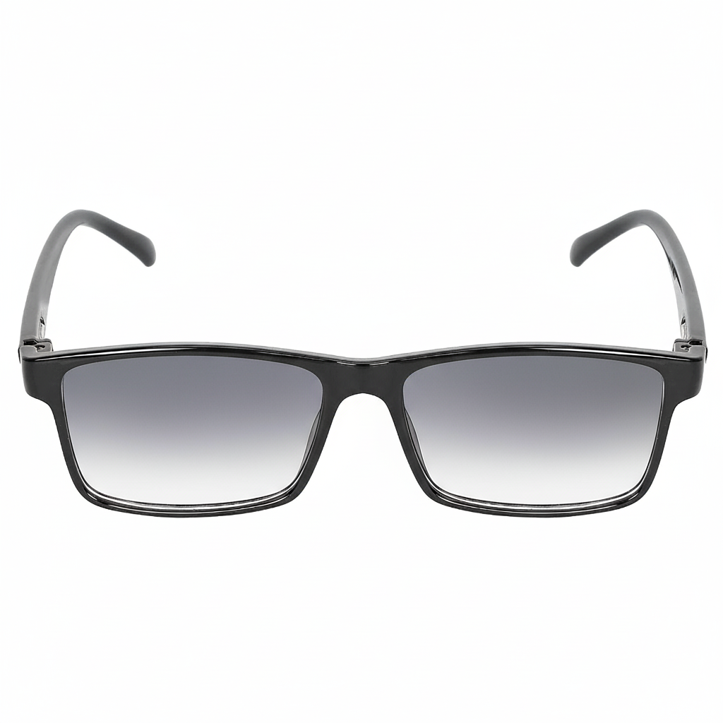 ARTView AV105 Rectangle Sunglasses | Sleek Black TR90 Frame | Grey Gradient CR-39 Lenses | Size 55mm (Standard Fit) | Power Compatible