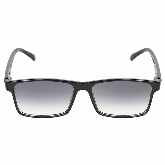ARTView AV105 Rectangle Sunglasses | Sleek Black TR90 Frame | Grey Gradient CR-39 Lenses | Size 55mm (Standard Fit) | Power Compatible