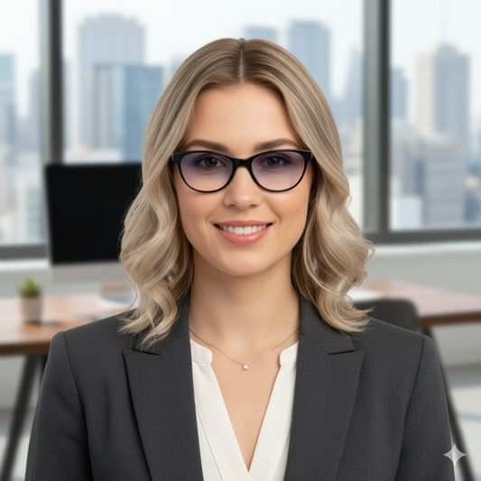 ARTView AV106 Glamorous Cat Eye Sunglasses | Lightweight TR90 Black Frame | Light Grey Gradient | Size 55mm (Medium-Large) | Power Ready