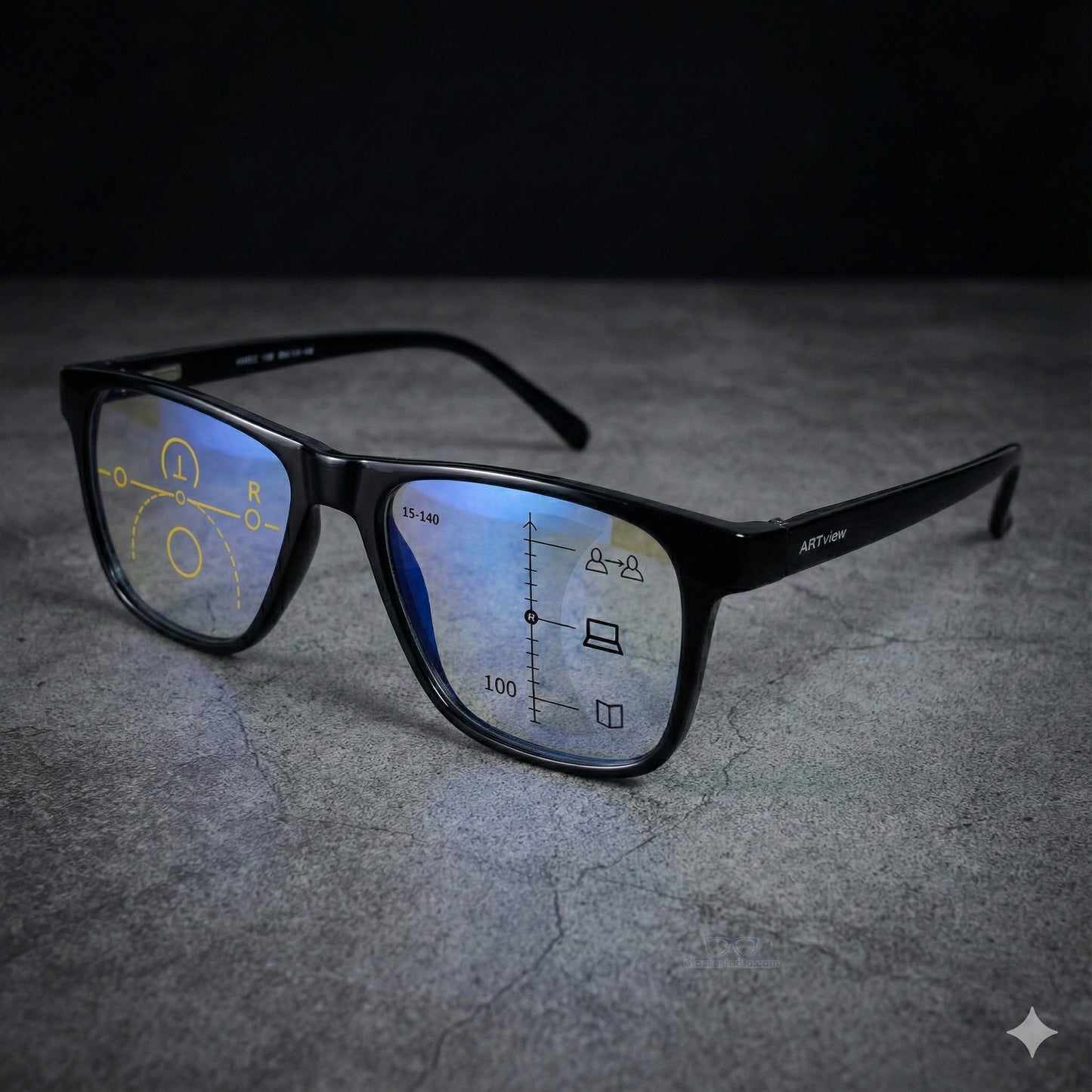 ARTView Large Square Progressive Multifocal Reading Glasses