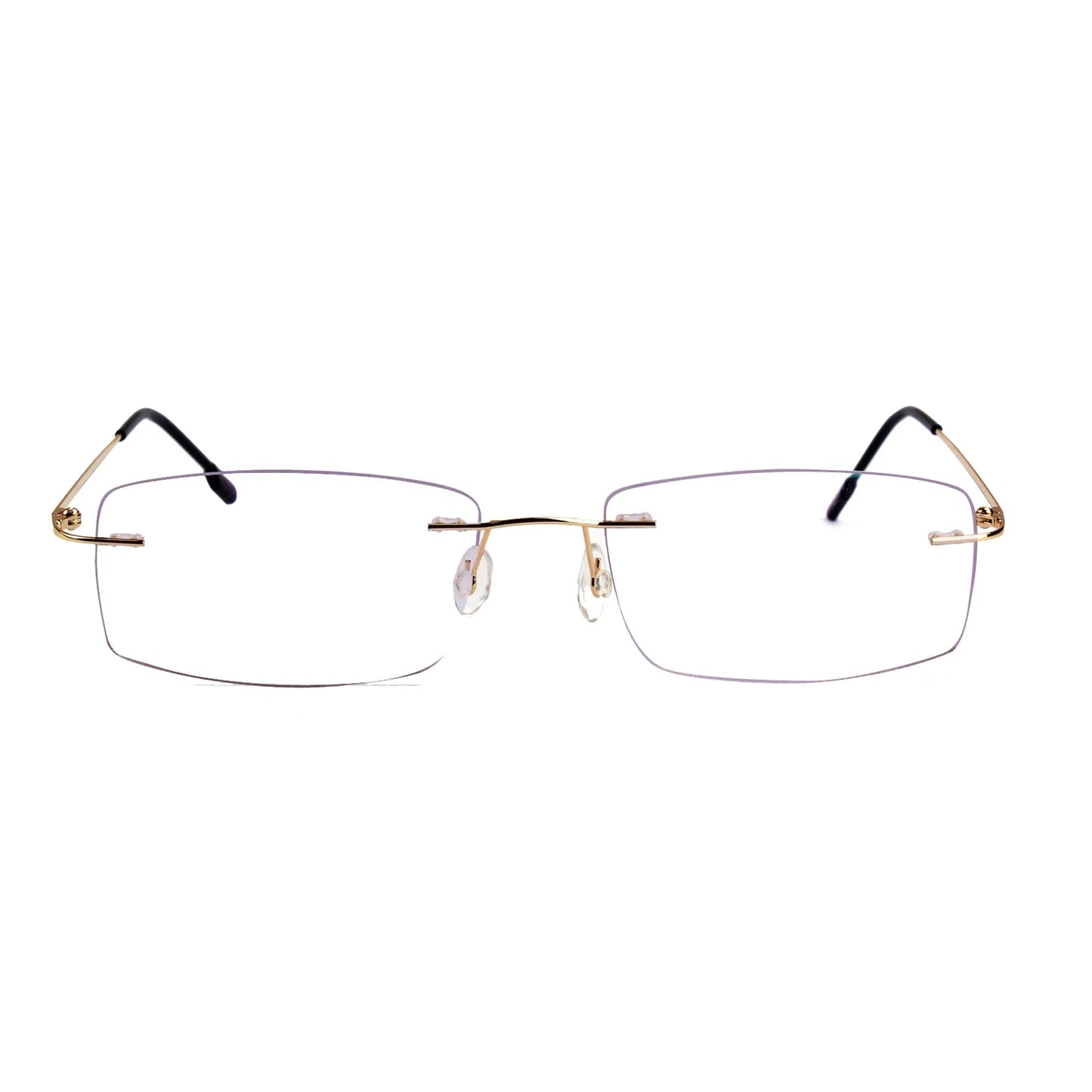 Gold Rimless Frameless Rectangle Reading Glasses For Men Women