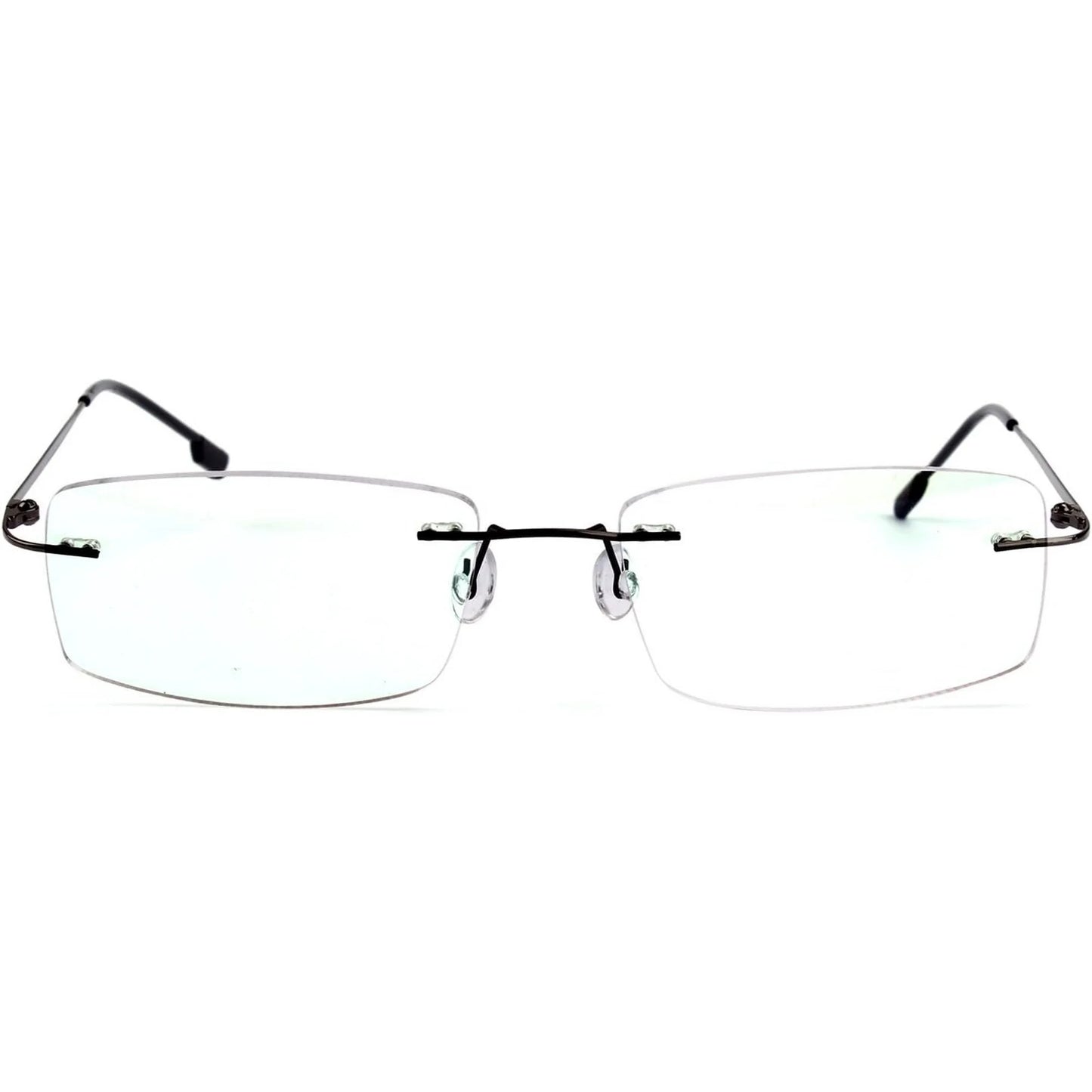 Grey Rimless Frameless Rectangle Reading Glasses For Men Women