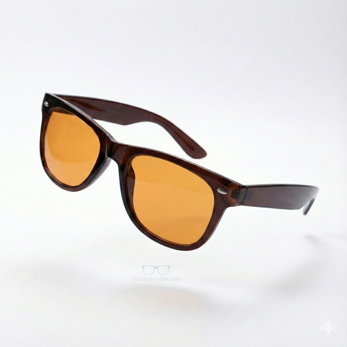 Amber Anti-Glare Night Driving Glasses – High Contrast Night Vision Eyewear Brown Frame