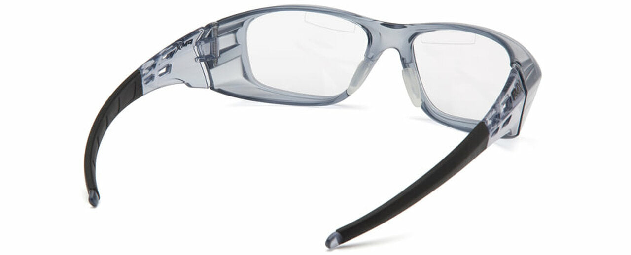 Pyramex Emerge Plus Safety Glasses Gray Frame Clear Top Bifocal Lens Power Plus +1.50