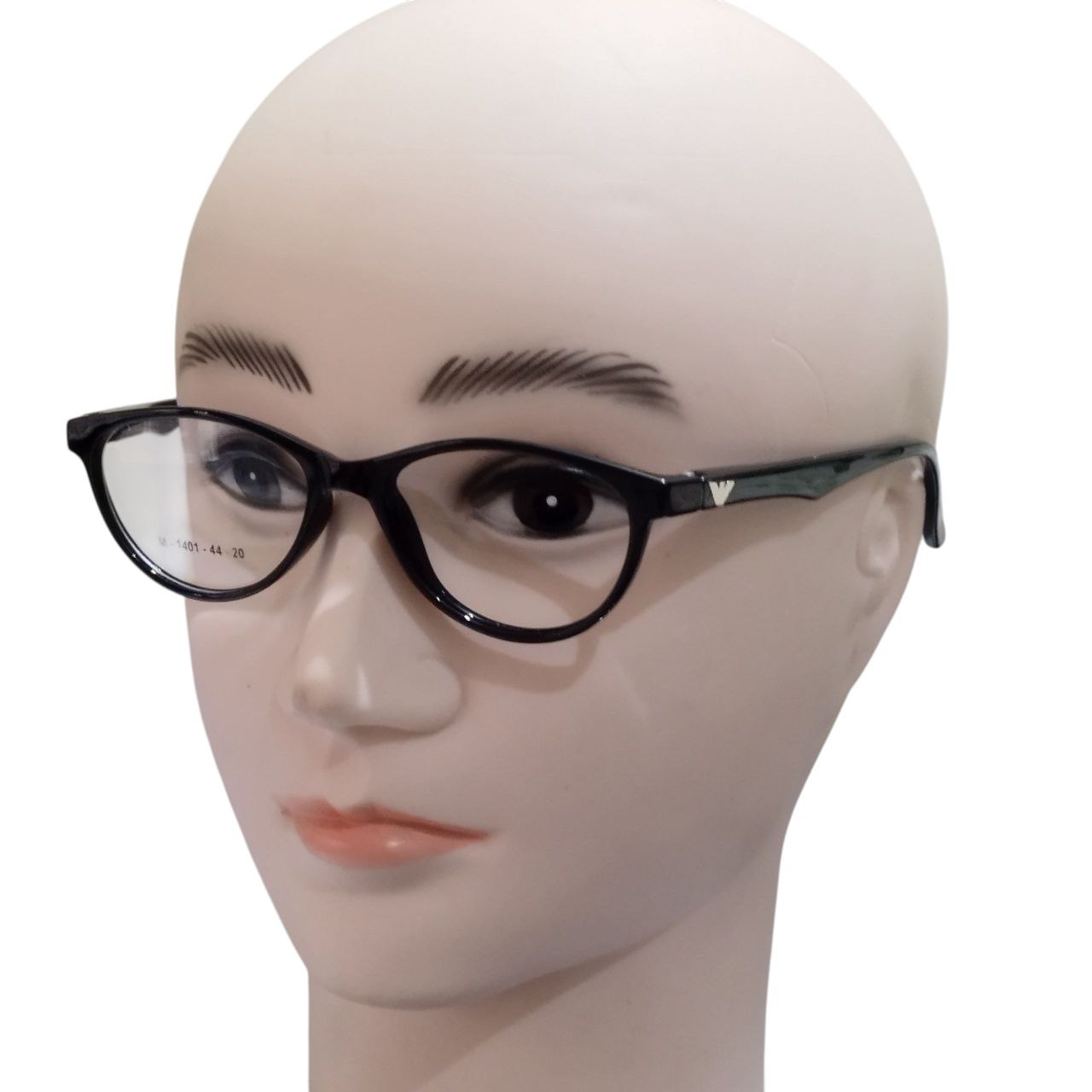 Kids Ptosis Crutch Glasses – Black Cat Eye Frame with Eyelid Lift Support (Size 44-20)