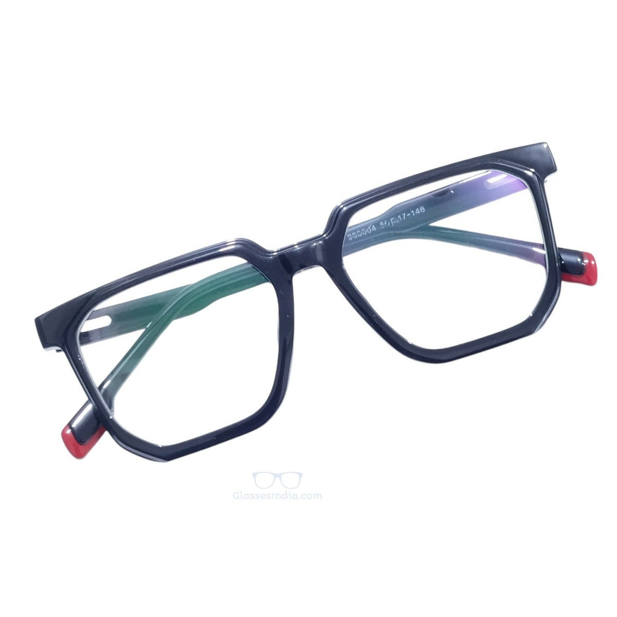 Black Square Spectacle Frame for Men & Women – Model 983004 (50-17-146)