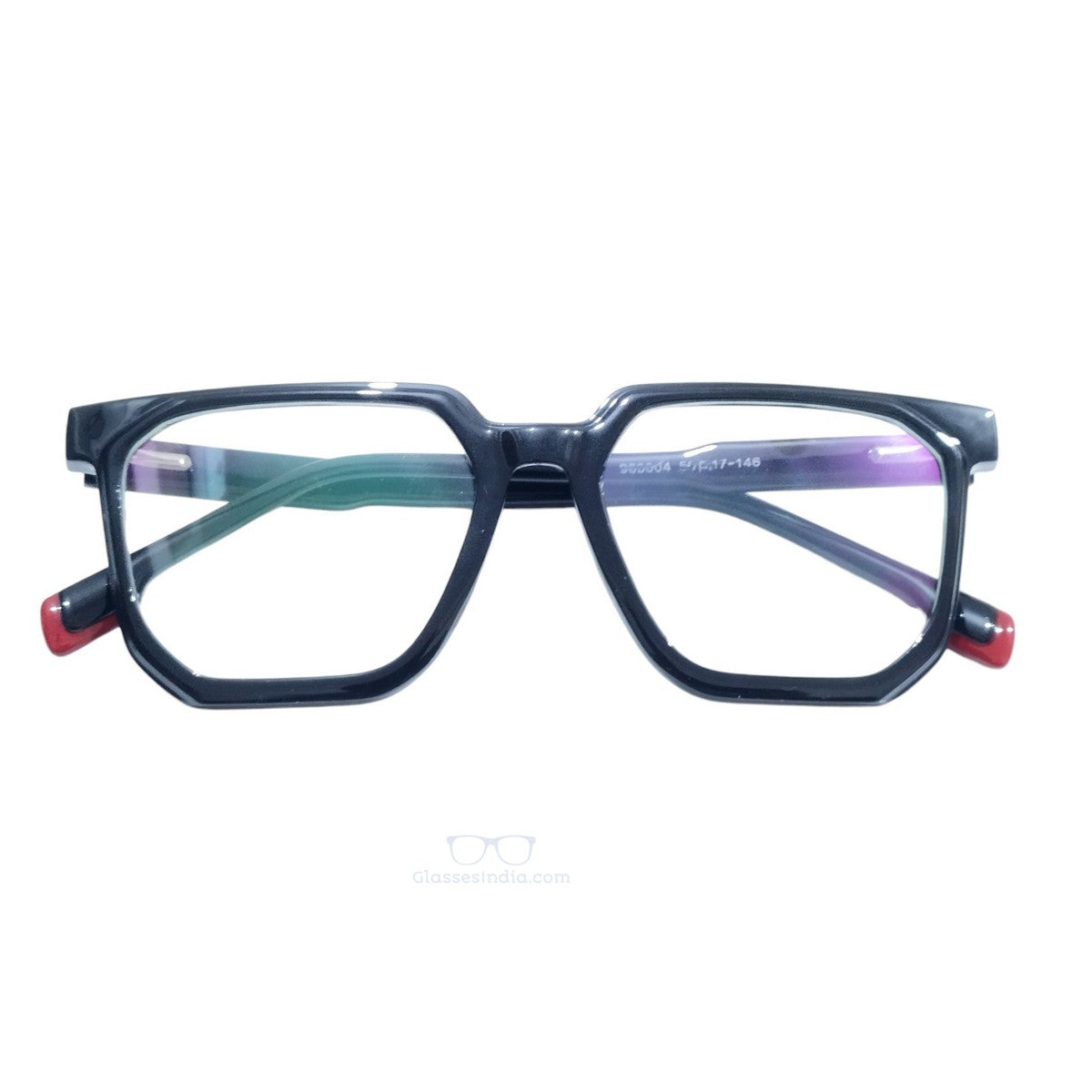 Black Square Spectacle Frame for Men & Women – Model 983004 (50-17-146)