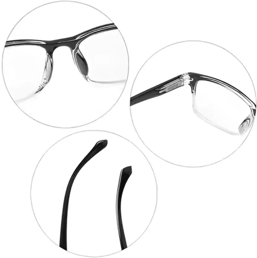 Broad Frame Computer Glass Black Full Frame Blue Light Blocking Computer Reading Glasses for Men ...
