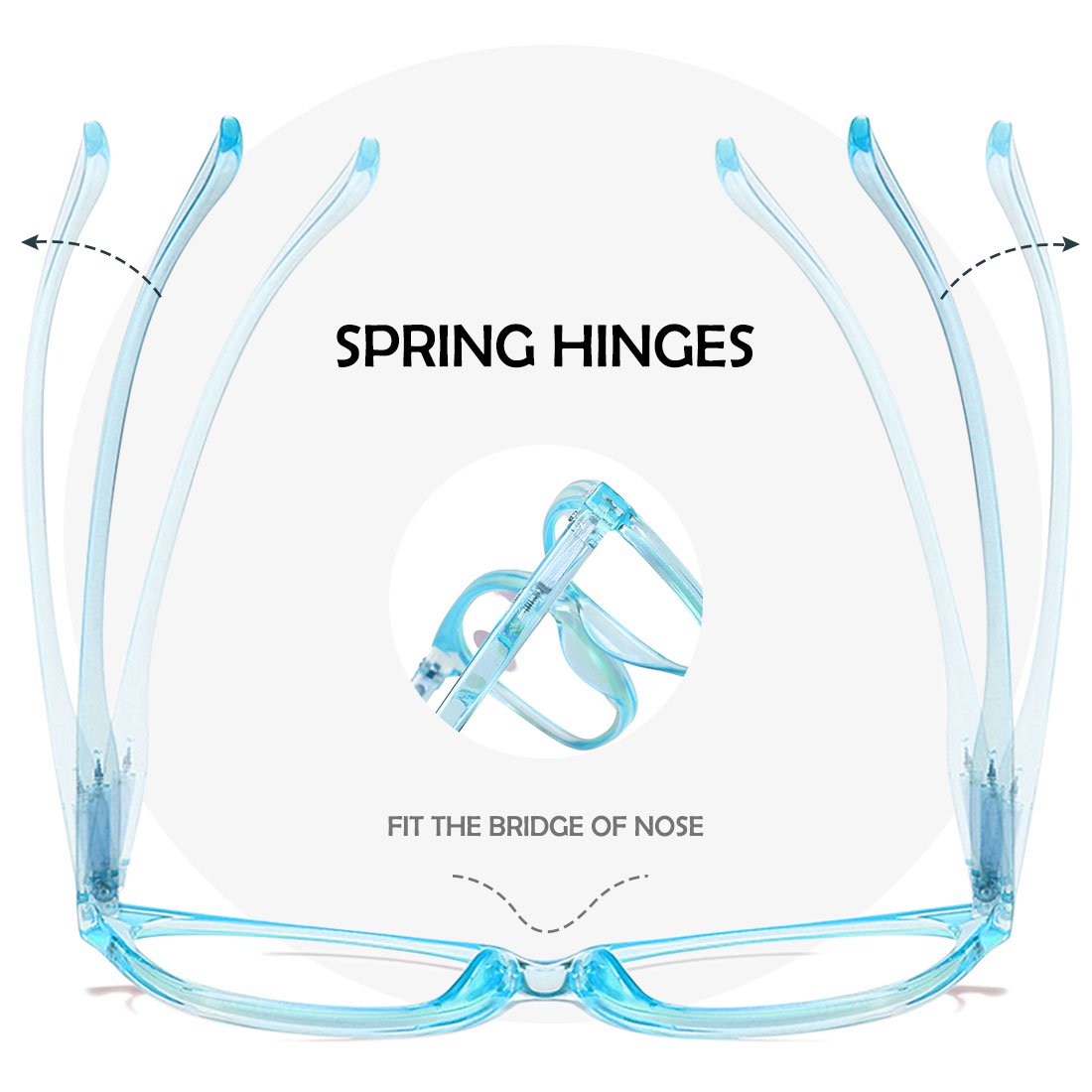 ARTView Blue Designer Full Frame Cat Eye Progressive Glasses for Women with Blue Light Filter