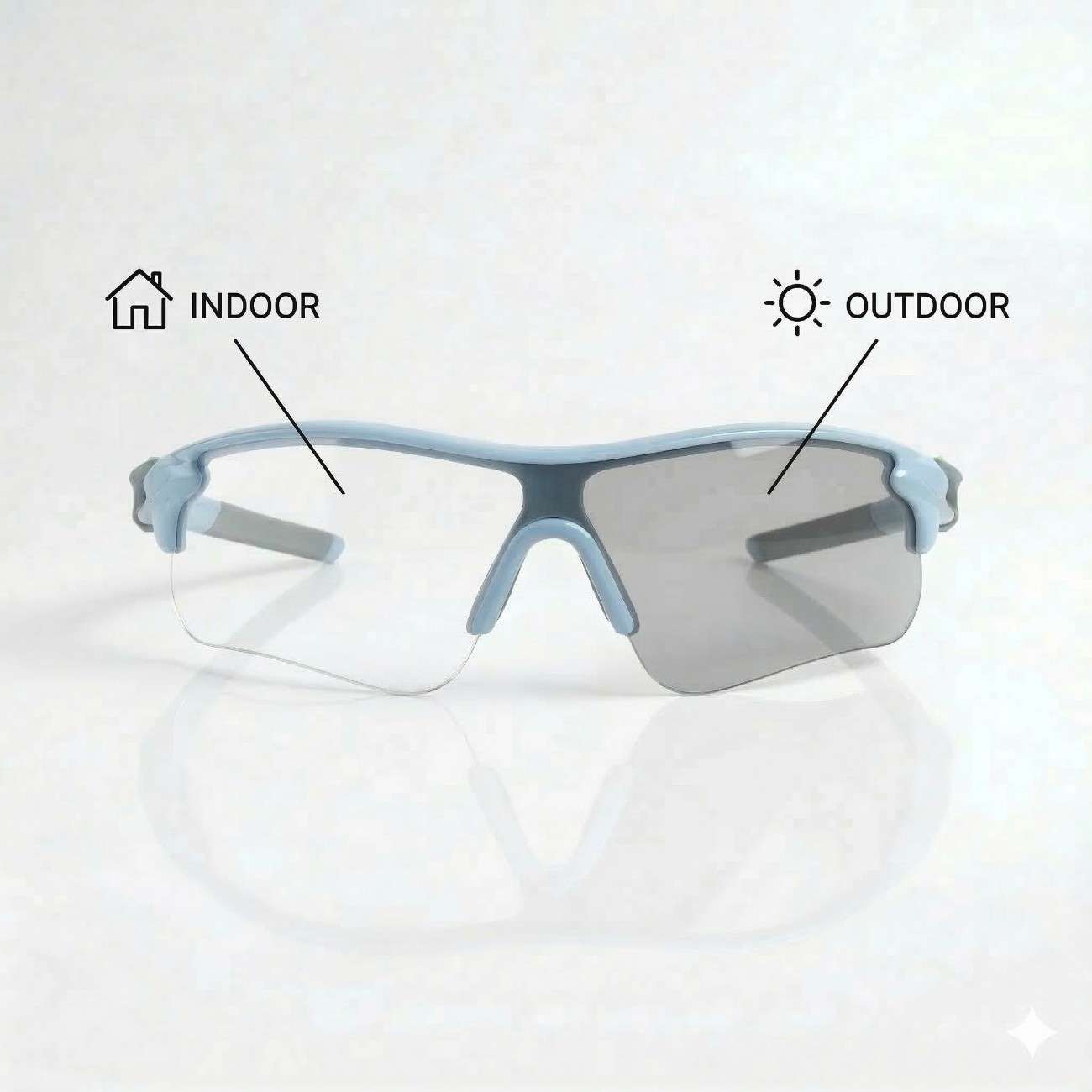 Azure Edge Day-Night Photochromic Cricket Sunglasses: Adaptive Clarity