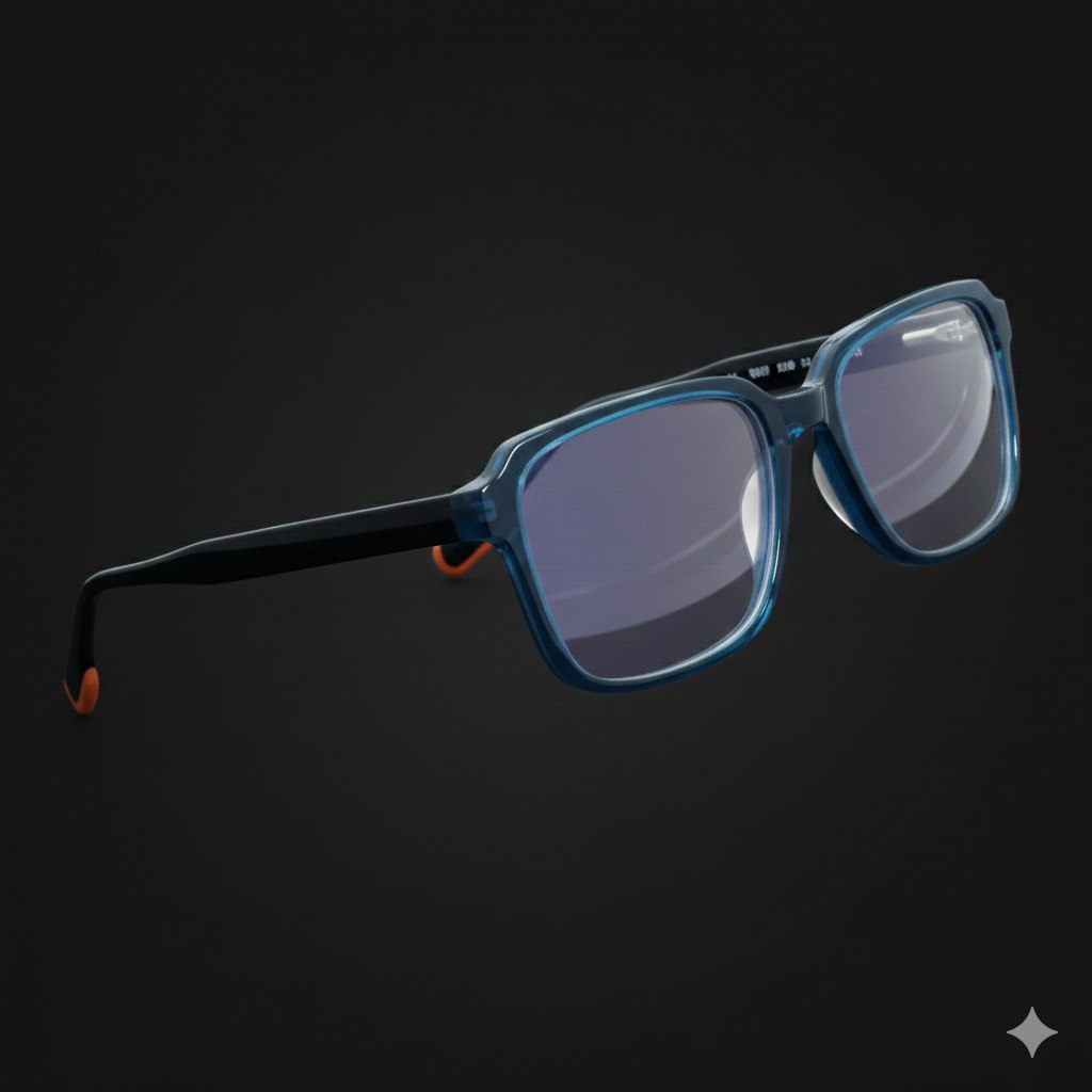 ARTView Transparent Blue Rectangle Full Frame Spectacle Frame for Men & Women (Size 52-18-146)