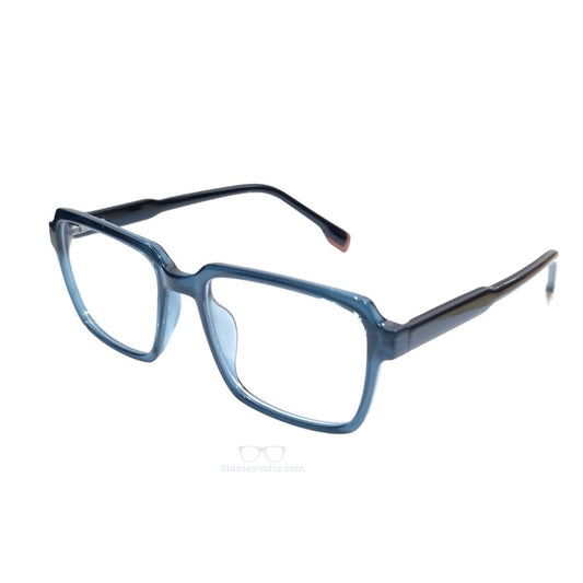 ARTView Transparent Blue Rectangle Full Frame Spectacle Frame for Men & Women (Size 52-18-146)