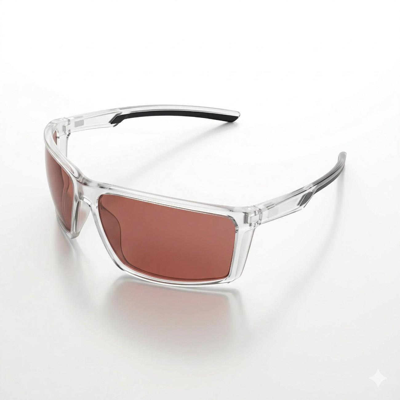 Matt White Performance Wraparound Sunglasses – Brown Contrast Lens for Driving, Cycling & Outdoor Use