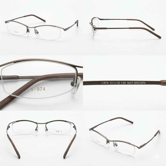 Brown Supra Half Frame Blue Light Blocker Computer Glasses T974BR