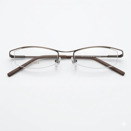 Brown Supra Half Frame Blue Light Blocker Computer Glasses T974BR