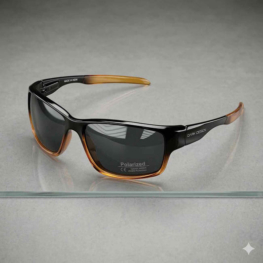 EYESafety Dark Design Series Brown Wraparound Polarized Sport Sunglasses