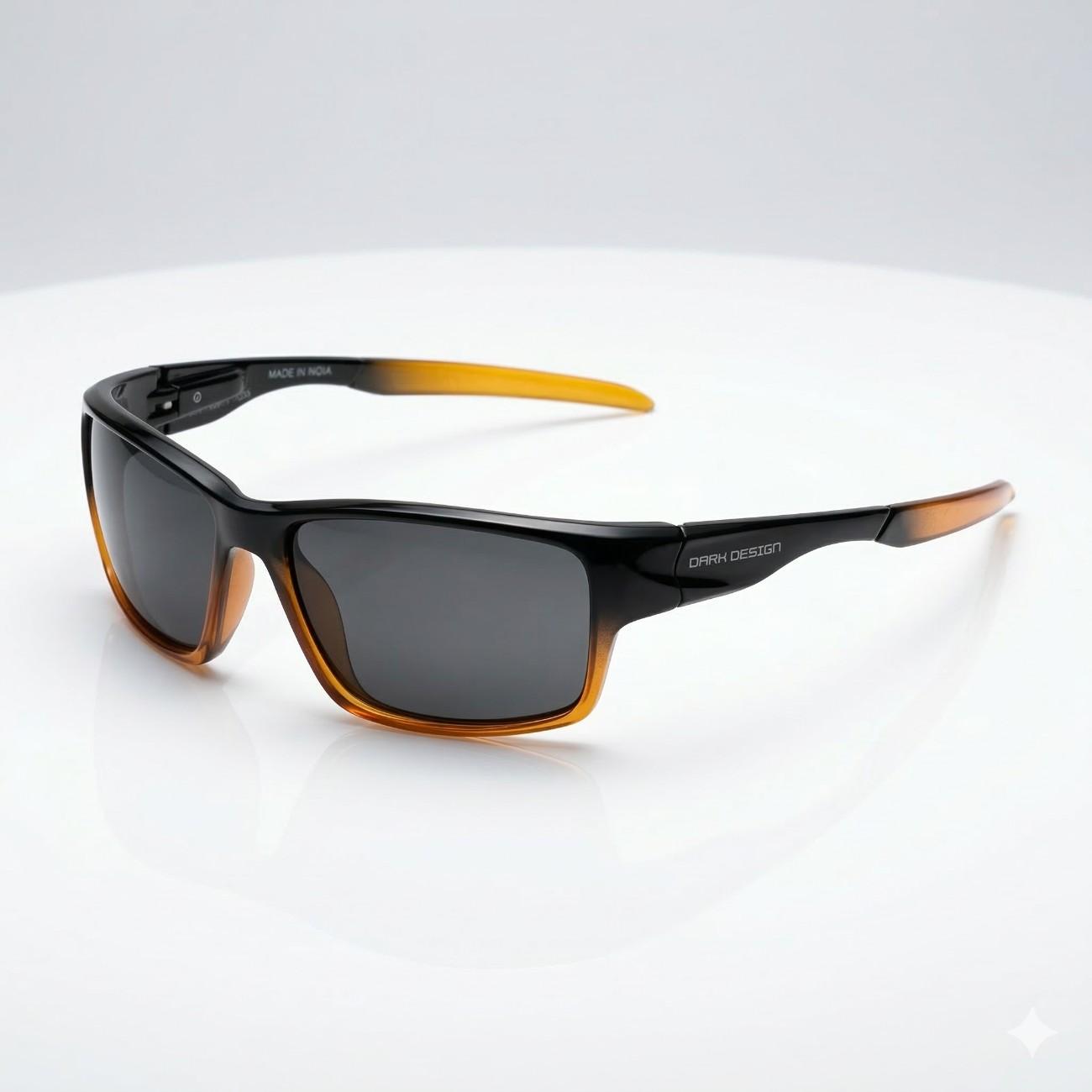 EYESafety Dark Design Series Brown Wraparound Polarized Sport Sunglasses