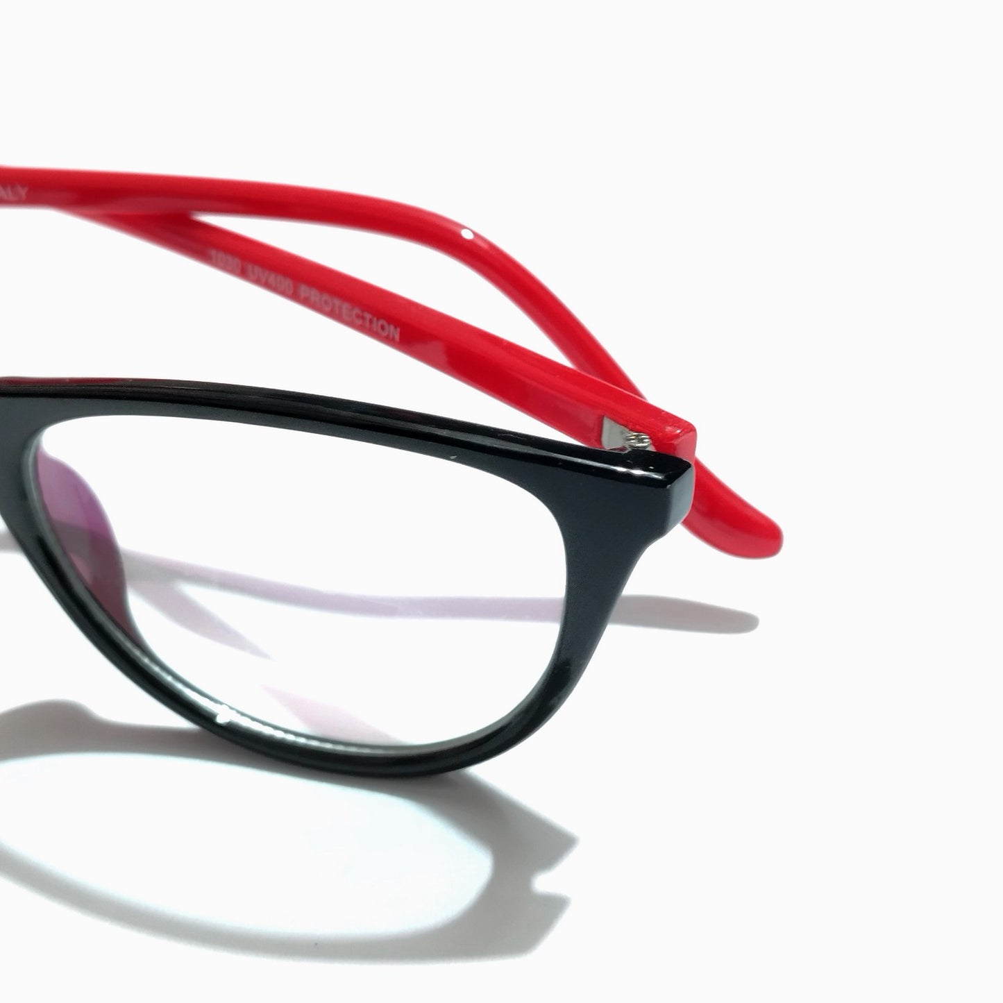 Black Front Red Side Cat Eye Glasses for Women