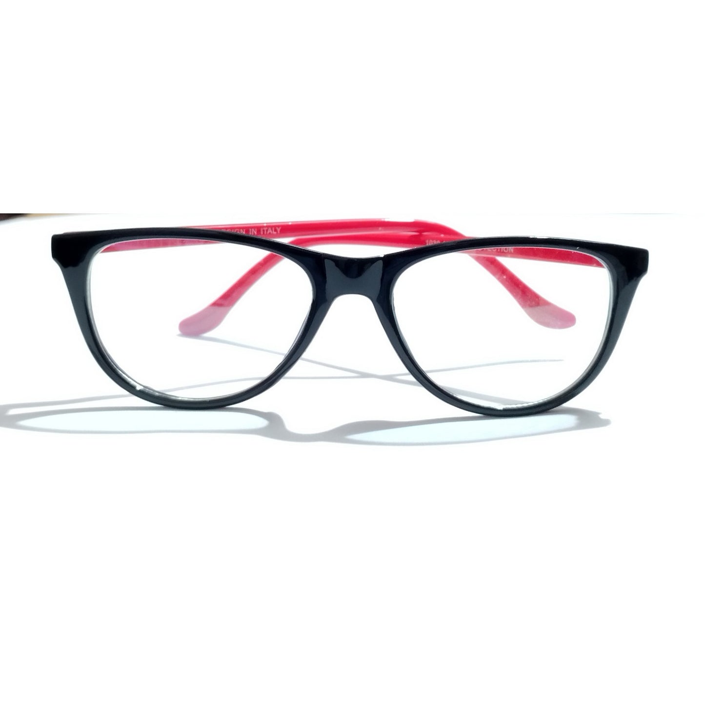 Black Front Red Side Cat Eye Glasses for Women