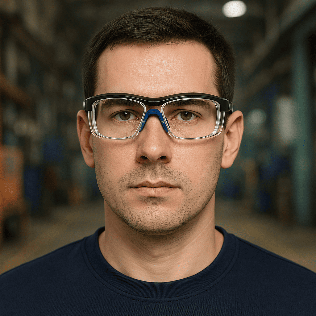 EYESafety Power Safety Glasses Black Blue Clear Eyewear