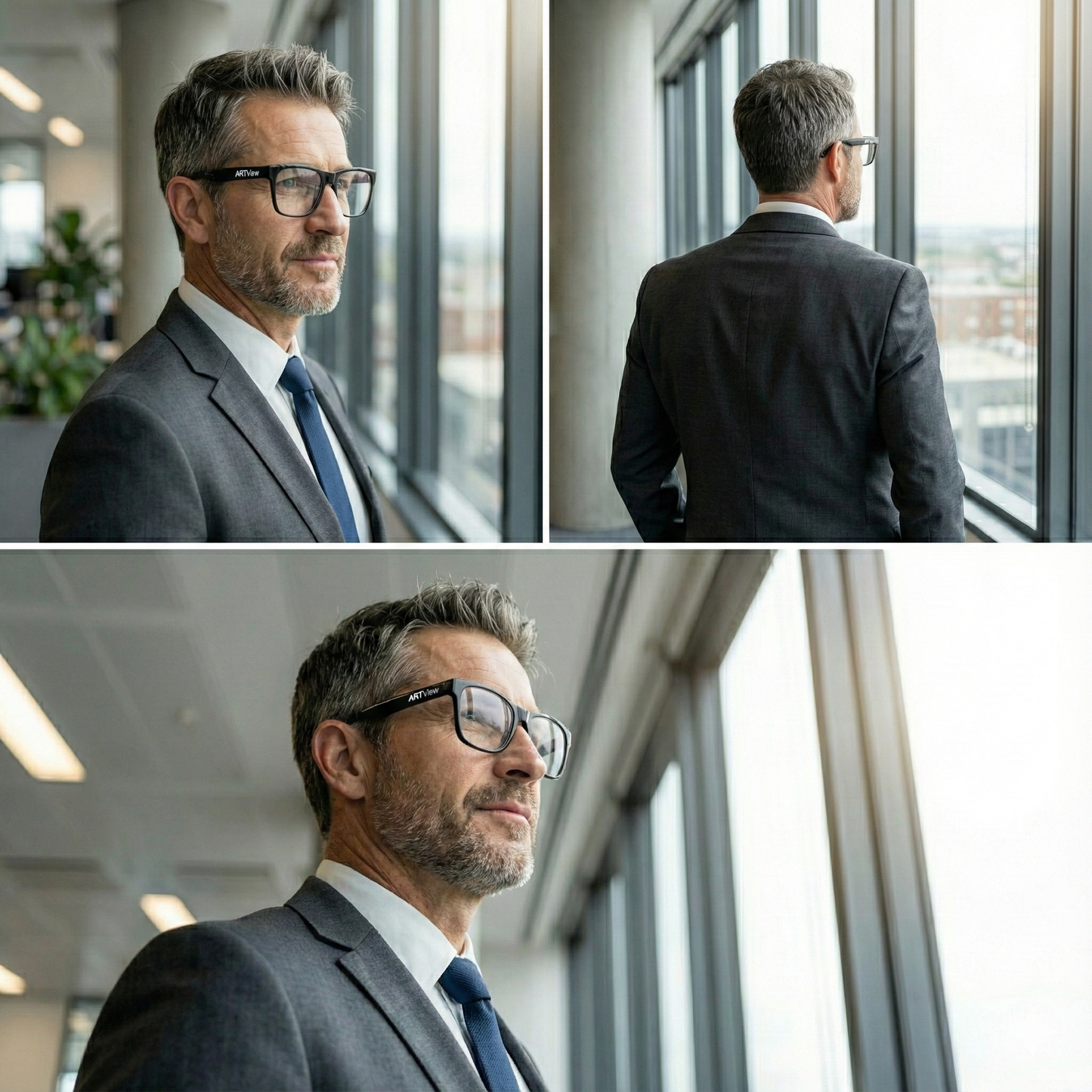 ARTView Large Square Black Progressive Reading Glasses – Lightweight, Comfortable & Stylish Everyday Eyewear