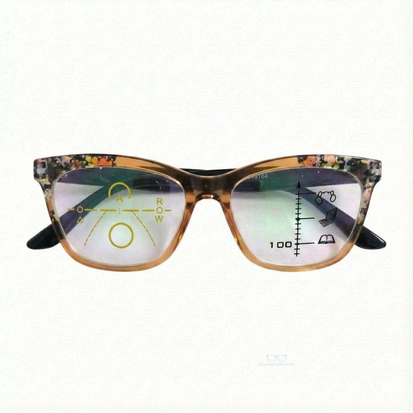 ARTView Brown Soft Rectangle Progressive Glasses for Women