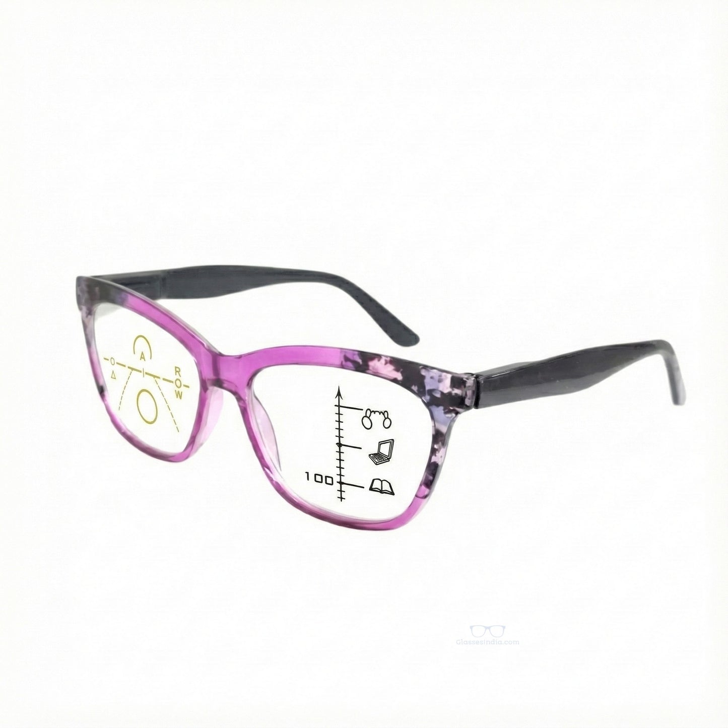 ARTView Purple Soft Rectangle Progressive Glasses for Women